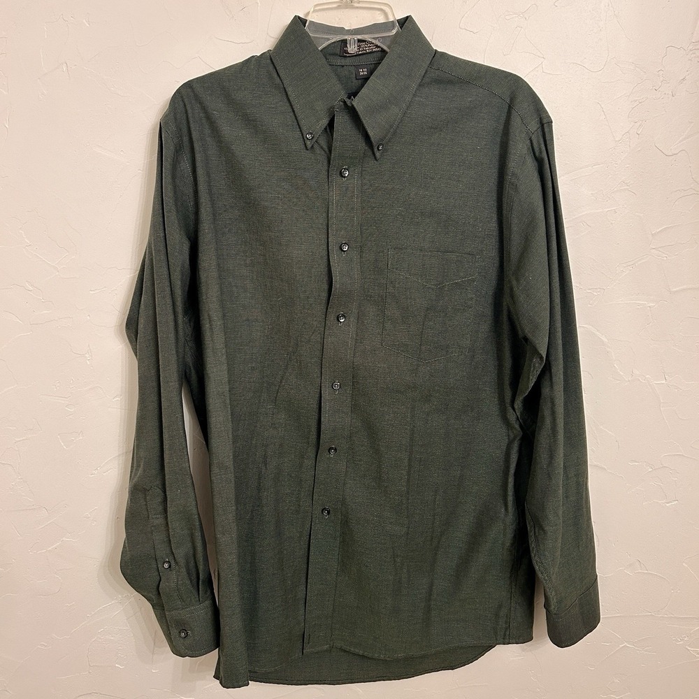 Arrow Button-Down Shirt Men's 15.5 34/35 Dark Green